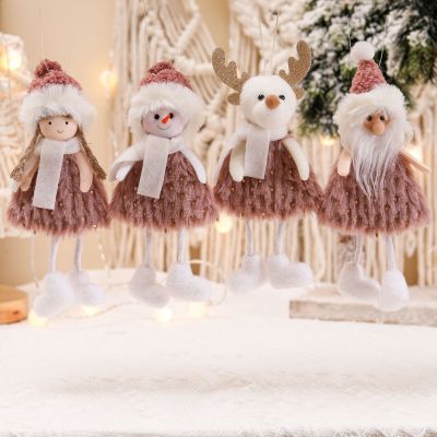 【CW】 Pink Christmas Elk Santa Snowman Pendant Doll Christma Tree Hanging Pendant Merry Christmas Decor Gift Xmas Noel Navidad Favor