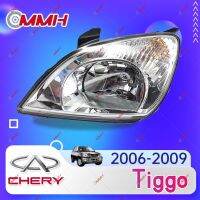 ไฟหน้าสำหรับ Chery Tiggo ไฟหน้า 2006-2009 ไฟหน้าสำหรับ ไฟหน้า โคมไฟหน้า ไฟหน้า​โปรเจค​เตอร์​ โคมไฟหรถยนต์ เลนส์กระจก headlamp headlight front light lens