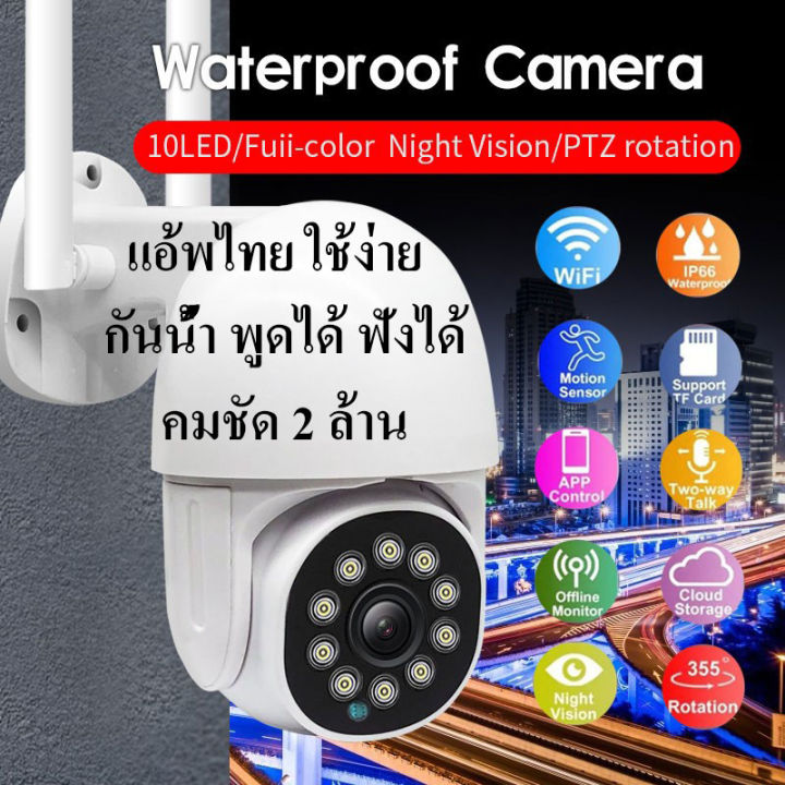 กล้องวงจรปิดไร้สาย-ipcamera-outdoor-ติดภายนอก-หมุนได้-กล้อง-2-ล้าน-fhd-ip-camera-wifi