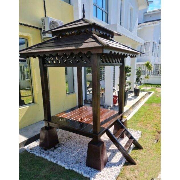 [INSTALLATION] Gazebo 4x4 Cengal Wood Pondok Kayu Handmade Outdoor ...