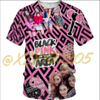 （xzx  31th）  (all in stock xzx180305)Hot Sale Summer New Pop Music Combination BLACK-PINK 3d Printing T-shirt Unisex Casual Fashion Round Neck Short-sleeved T-shirt Hip Hop Cool Street Style T-shirt 03