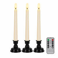 LED Electronic Candle With Timer Remote And Candlestick Fake Candle Flicker New Year Christmas Decorative Table Window Candles