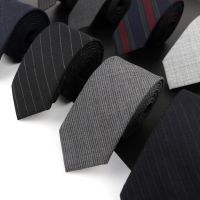 High Quality Classical Color Black Grey Skinny 100 Wool Tie Men Necktie For Business Meeting Fashion Shirt Dress Accessories