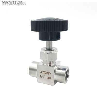 SS 304 Stainless Steel Valve 1/8 quot; 1/4 quot; 3/8 quot; 1/2 quot; BSP Equal female Thread Flow Control shut off Needle Valve