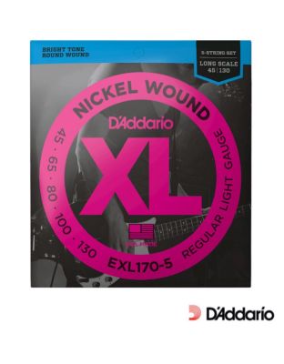 DAddario EXL170-5 สายกีตาร์เบส 5 สาย แบบนิกเกิล ของแท้ 100% (Light, 45-130) ** Made in USA **