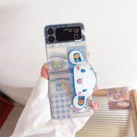 น่ารัก Cinnamoroll กรณีศัพท์มือถือ Kawaii อะนิเมะ Sanrio Samsung Galaxy Z Flip3 4พับเกราะป้องกันข้อมือวงของขวัญของเล่น