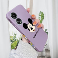 เคสสำหรับ OPPO A78 4G ใหม่เคสการ์ตูนมิกกี้เมาส์โทรศัพท์ดีไซน์ข้าง Disny ปลอกซิลิโคนของเหลวรูปแบบขอบสี่เหลี่ยมคลุมทั้งหมดเคสป้องกันทนแรงกระแทกกล้อง