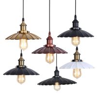 【YD】 black vintage industrial pendant light leaf nordic retro lights iron lampshade loft edison dining room ZM1014