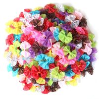 50pcs dog topknot bows pet hair Rubber bands Patterns Large Bowknot Style dog hair accessories pet grooming products