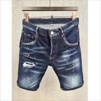 Fashion Mens Hole Denim Fabric Shorts Trendy Casual Slim Fitting moto&amp;Biker High Street Shorts Jeans D15-1