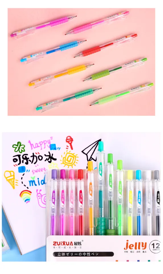 Jelly Three-dimensional Gel Pen Color One Multi-color Student Dream Fairy  Press Pen Set Rainbow