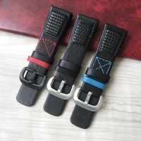 suitable for SEVENFRIDAY Personalized leather watch strap 28mm male P1P2Q1/01 plain black red and blue stitching M1/01