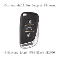 【Free-delivery】 Auto City (JAS) 3ปุ่ม HU83 Modified Flip Key สำหรับ Citroen C2 C3 C4 C5 C6 XSARA Fob กรณี CE0536