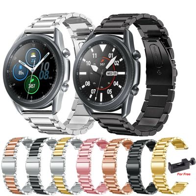 [ร้อน] สายนาฬิกาเหล็กสแตนเลส20มม. สำหรับ Samsung Galaxy Watch3 41มม. สาย1 2 40 44มม. 22สายข้อมือโลหะสำหรับนาฬิกา3 45มม. 46มม.