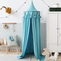 【CW】 200cm Nordic Mosquito Net Round Pompom Hanging Canopy Tent Home Decoration Bed Canopy Bedding Dome Tent балдахин на кровать