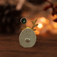 Lotus Fun Real 925 Sterling Silver Natural Tourmaline Handmade Fine Jewelry Christmas Joys Cute Reindeer Brooches Best Gift