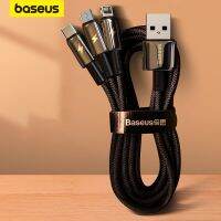 Baseus USB 3 In 1สำหรับ14 Pro Max Micro Type C USB เหมาะสำหรับ Xiaomi Red Mi Note 9ชิ้นเหมาะสำหรับ Samsung S23สายชาร์จเร็ว