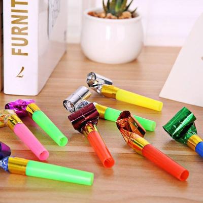 1pcs Blowing Dragon Whistle Blowing Roll Horn Toy Clown Small Color Childrens Baby Random Toy Peculiar Party Prop I1C9