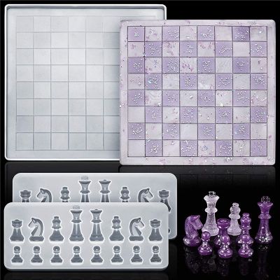 DIY Chess Chessboard Mold Silicone Mold Chess Piece Making Tools Handmade Chess Board Chocolate Creative Epoxy Casting Mold