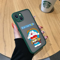 เคสสำหรับ Apple โทรศัพท์ iPhone 15 Plus 15 Pro Max 15 Pro การ์ตูนโดราเอมอนน่ารักมีน้ำค้างแข็งโปร่งใสแมวเคสป้องกันกล้องฝาครอบเต็มขอบนิ่มกันกระแทก