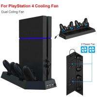 For PS4 Vertical Stand Cooling Fan Controller Charging Station Suitable For PS4 Multi-function Fan Cooling Base Bracket