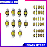 หลอดไฟ LED Canbus แบบปลายสองด้านจำนวน10ชิ้น900lm ไฟหลังคาสว่างมากโคมไฟป้ายทะเบียนรถส่วนภายใน
