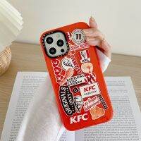 KFC Casetify ITS FINGER LICKIN GOOD STICKERMANIA ปลอกโลโก้ Apple 7 8 Plus 7+ 8+ X XS XR 11 13Pro 12 13 Pro Max XSMax SE 2020 กันกระแทกซิลิโคนนุ่มเคส TPU