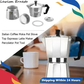 Italian Aluminum Moka Pot Espresso Type Coffee Maker Percolator Pot Stove  Top Coffee Machine Kitchen Coffeeware Tool