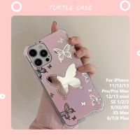 COD DSFGERTGRUER [พร้อมส่ง] เคสกระจก ลายผีเสื้อ สีชมพู สําหรับ Apple iPhone 14 13 12 11 PROMAX XS XR XSMAX SE2020