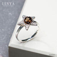 Lenya Jewelry แหวนเงินแท้ 925 ประดับอัญมณีแท้ เม็ดโต ดีไซน์สุดคลาสิค เหมาะสำหรับสวมใส่กับเสื้อผ้าทุกชุดทุกสไตล์