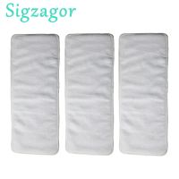 [Sigzagor] 3 Adult Diaper Inserts Incontinence Disable Washable Reusable Cloth Diaper Nappy Liner Big Microfiber4 Layer 20x49cm