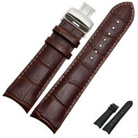 Curved End Genuine Leather Watchband 22mm 23mm 24mm for Couturier T035 Watch Band Steel Buckle Strap Wrist celet Brown