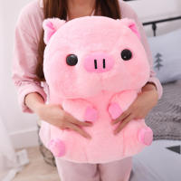 2020 Pink Sitting Pig Big Head Piggy Stuffed Doll Huggable Animal Plush Toy Kids Sleeping Companion Appeasing Plushie 4050cm