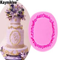 M395 Oval Flower Wreath Silicone Mold Fondant Mould Cake Decorating Tools Chocolate Gumpaste Mold  Sugarcraft  Chocolate Mold Bread  Cake Cookie Acces