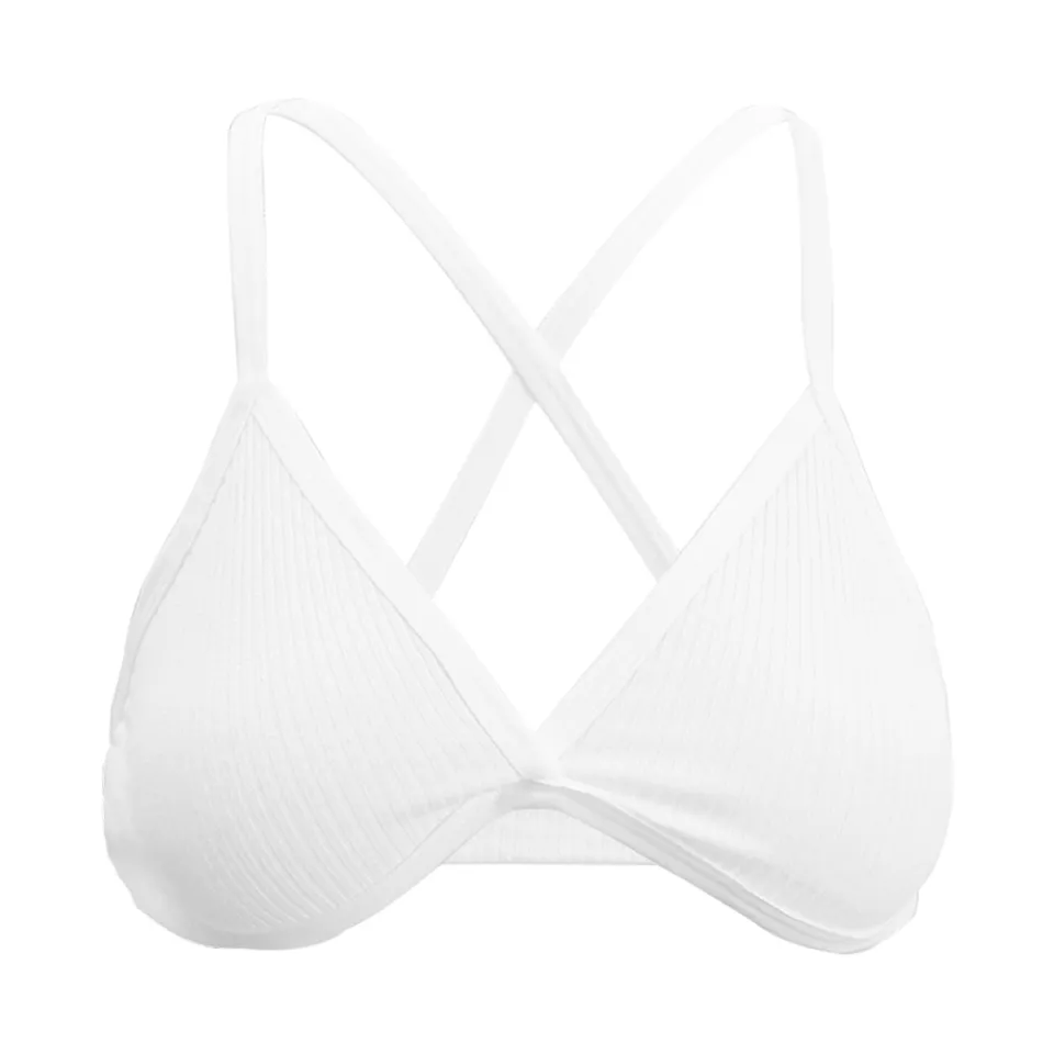 Women Sexy Deep V Unlined Bra French Style Exquisite Bralette Triangle Cup  Cross Bra Female Soft Comfort Cotton Lingerie Underwear