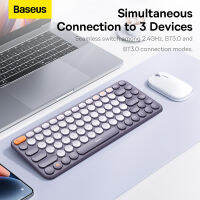 Baseus คีย์บอร์ดบลูทูธคอมพิวเตอร์ไร้สาย,คีย์บอร์ด Tri-Mode การเชื่อมต่อกับ2.4GHz USB ตัวรับสัญญาณนาโนสำหรับ PC MacBook แท็บเล็ตแล็ปท็อป