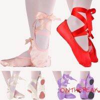 COD SDFGERTERTEEE Kid Pink Purple Apricot Red Canvas Ballet Dance Flat Shoes