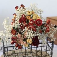 [COD] Dried flower bouquet rose air-dried net red decoration ins home real factory free shipping