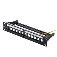 【support】 10 "12-Port Blank Patch Panel Rack Mount Incl Cable Management Bar Keystone Jacks For Cat5e/Cat6 RJ45 Ethernet Modules Panel