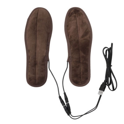 USB ไฟฟ้าขับเคลื่อน Plush ขนสัตว์พื้นรองเท้าทำความร้อนฤดูหนาวรักษาความอบอุ่นรองเท้า