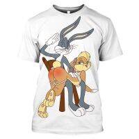 KASEETOP New Men/Women 3D Printed T-shirt Cartoon Anime Bugs Bunny Short-Sleeved Fashion T-shirt Sports Summer Student Top