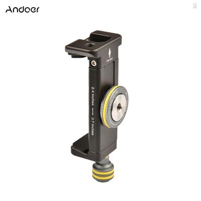 Andoer ขาตั้งกล้องสมาร์ทโฟน พร้อมเมาท์ Swiss Arga 1/4 นิ้ว สําหรับเมาท์ขาตั้งกล้องวิดีโอ ไมโครโฟนโทรศัพท์มือถือ มีไฟ Led