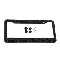 Car License Plate Holder Stainless Steel Chrome &amp; Crystal Bling Metal Car License Plate Frame Universal For USA CAN Car 31x16cm