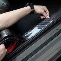 NEW Carbon fiber car stickers 5D car door sill strip carbon fiber decorative strip door edge crash strip door anti step paste rub pedal retrofit anti scratch GM bumper front and rear guard protector