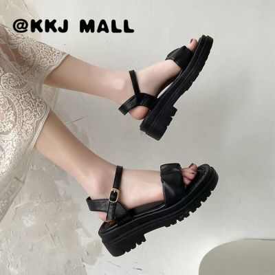 KKJ MALL รองเท้าแตะผู้หญิงฤดูร้อนปี 2022 สไตล์ใหม่รองเท้าแตะแฟชั่นส้นหนาสไตล์เกาหลีผู้หญิง