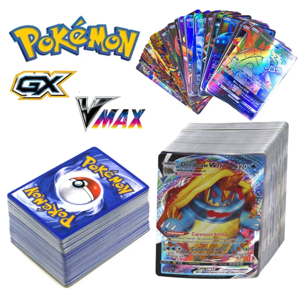 50-100Pcs Card Spanish French 100VMAX 200 GX Best Selling Children Battle  Desktop Game Tag Team Shining Vmax