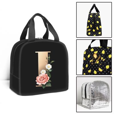 Harajuku Novelty Cool A-Z Letter 3D Printed Portable Handbags Ice Bags Lunchbox Thermal insulation Food Lunch Bag