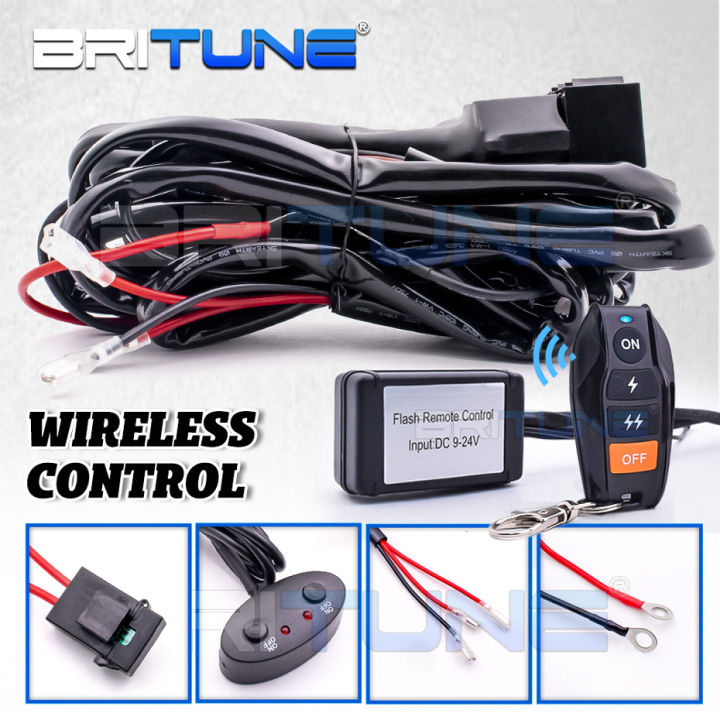 LED Light Bar Relay Wiring Harness w/LED Indicator Light Switch, Remote  Control