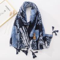 {Warm scarf}2022ใหม่แฟชั่นแบรนด์หรู Aztec พู่ดอกไม้ Viscose Shawl ผ้าพันคอ Lady คุณภาพสูง Wrap Beach Stole Bufandas Hijab