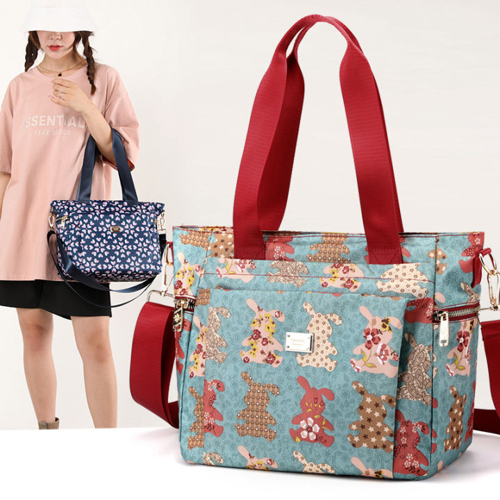 2023-new-korean-style-fashionable-printed-shoulder-hand-bag-nylon-cloth-large-capacity-casual-crossbody-bag-women-2023